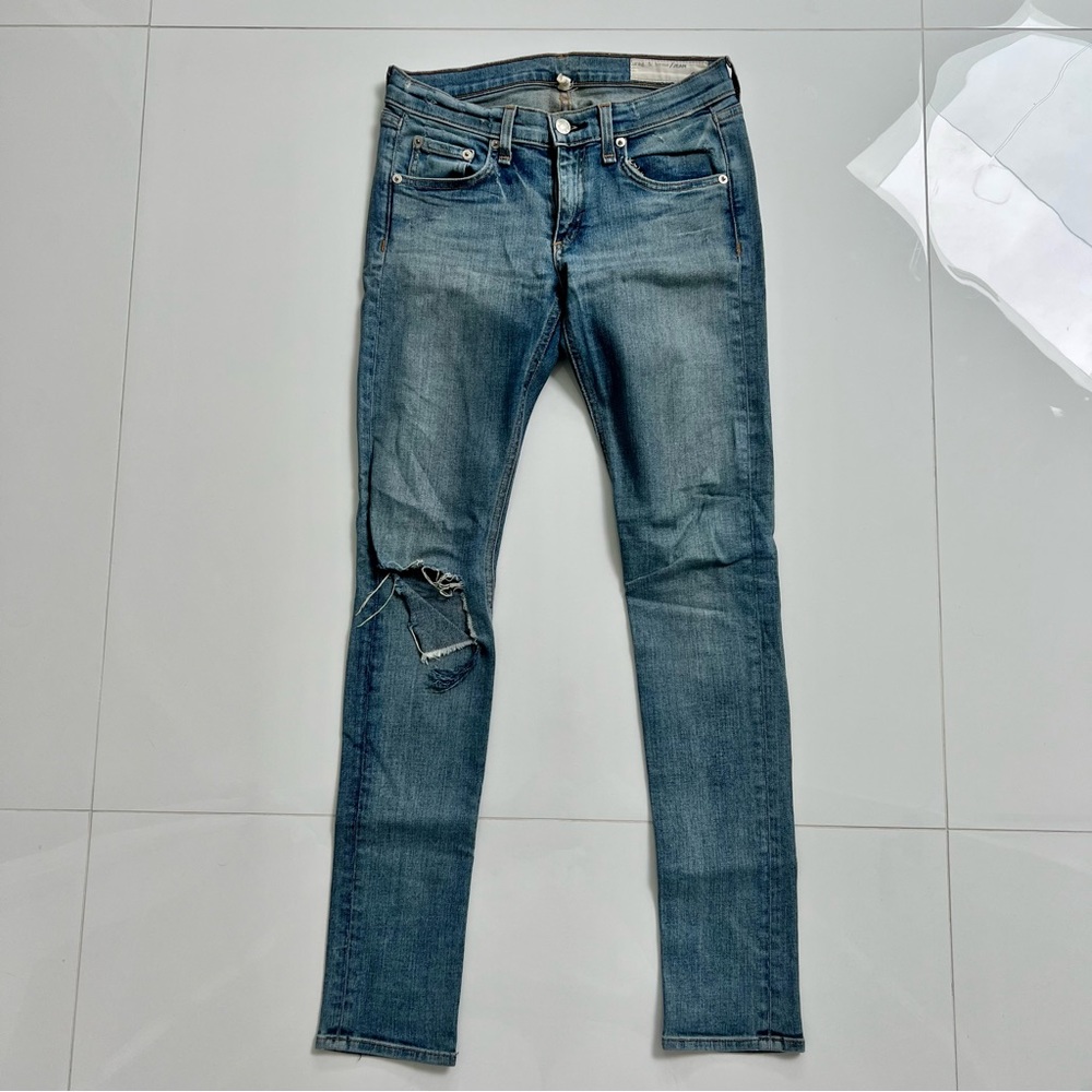 Rag and bone ripped knee skinny jeans
